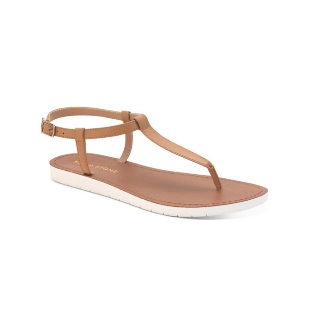 SUN STONE Womens Beige Snakeskin 1/2 Heel Kristi Wedge Slingback Sandal 5.5 M